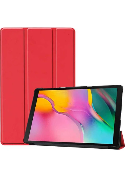 Case 4U Apple iPad 7/8. Nesil Kılıf 10.2" Smart Cover Katlanabilir Standlı Tablet Akıllı Kapak Kırmızı