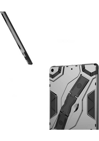 Apple iPad 7/8. Nesil Kılıf 10.2" Darbeye Dayanıklı Defens Silikon Tablet Arka Kapak Gri - Siyah indirimleri