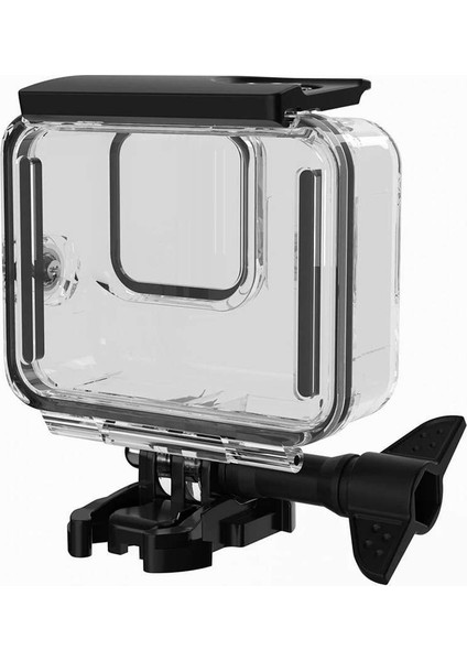 GO208 Gopro Hero 8 Black Uyumlu 60 Metre Waterproof Housing Su Geçirmez Muhafaza Kılıf