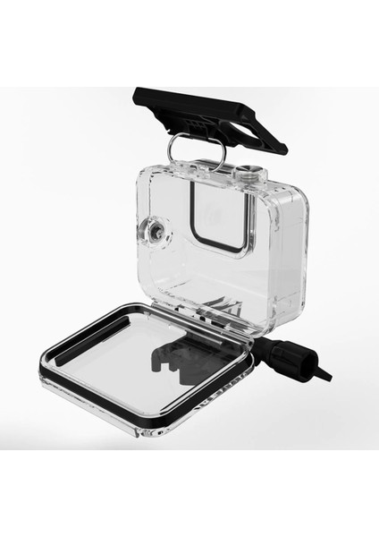 GO208 Gopro Hero 8 Black Uyumlu 60 Metre Waterproof Housing Su Geçirmez Muhafaza Kılıf