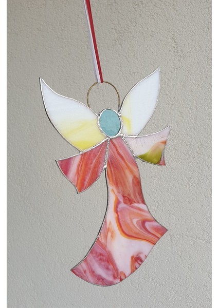 Pembe Melek Cam Vitray 25X16CM