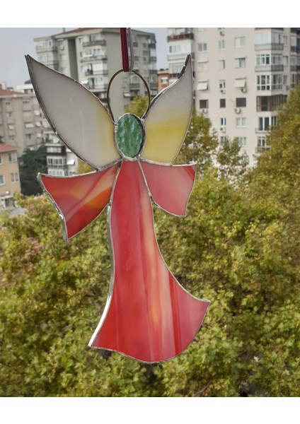 Pembe Melek Cam Vitray 25X16CM fiyatları