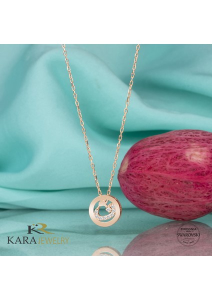 Gümüş Swarovski Taşlı Vav Temalı Rose Kaplama Kadın Kolye fiyatları
