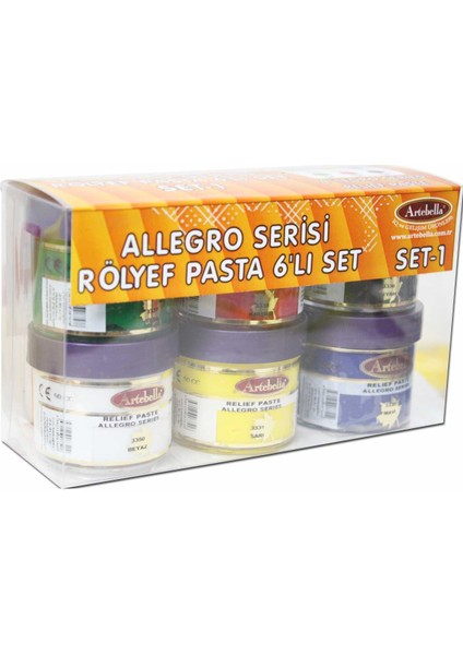 Allegro Rölyef Pasta 50 cc 6'lı Set-1 RPAL0001