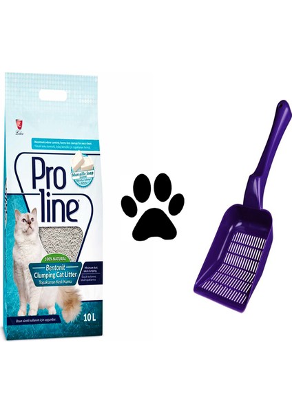 Pro Line Marsilya Sabunu Kokulu Kedi Kumu 10 Lt+ Büyük Kedi Kumu Küreği