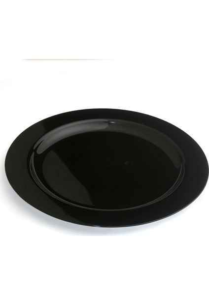 Siyah Plastik Tabak 23 cm