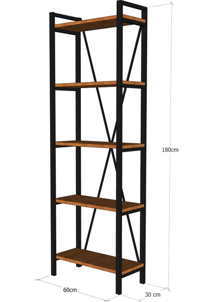 Ares Metal Kitaplık Dekoratif Raf 180X60 cm modelleri
