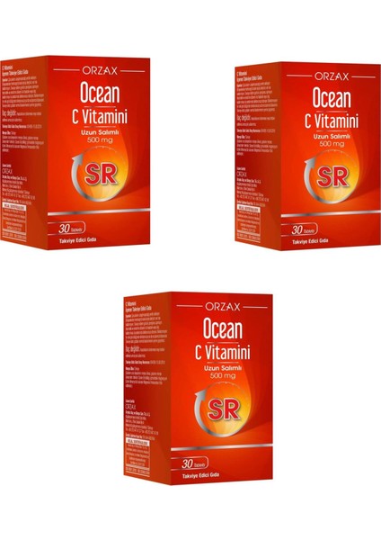 Ocean Vitamin C-Sr 500 Mg 3'lü