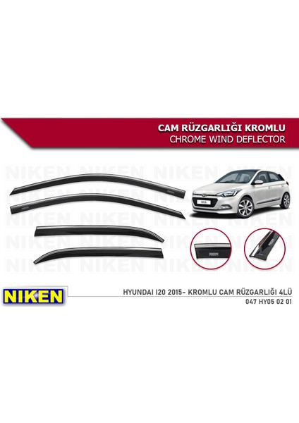 Hyundai I20 2015 2020 Model Arası Kromlu Cam Rüzgarlığı fiyatları