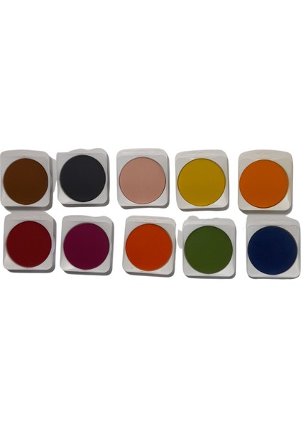 Suluboya Tableti Sıcak Renk Agırlıklı 10 Renk Bir Kutuda Dyes Uy. + 1 Tüp Çin Beyazı