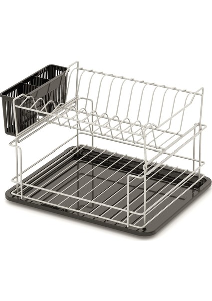 Teknotel 2 Katlı Modüler Tabaklık Bulaşıklık Saten KB010