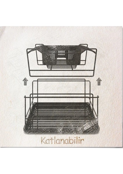 Teknotel 2 Katlı Modüler Tabaklık Bulaşıklık Saten KB010 modelleri
