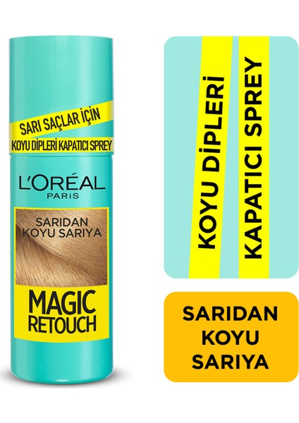 L'Oréal Paris Magic Retouch Koyu Dipleri Kapatici Sprey - Saridan Koyu Sariya