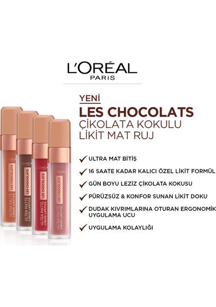 L'Oréal Paris Les Chocolats Likit Mat Ruj 858 Oh My Choc!