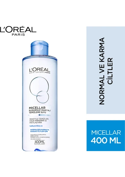 L'Oréal Paris Micellar Kusursuz Makyaj Temizleme Suyu Normal 400ML