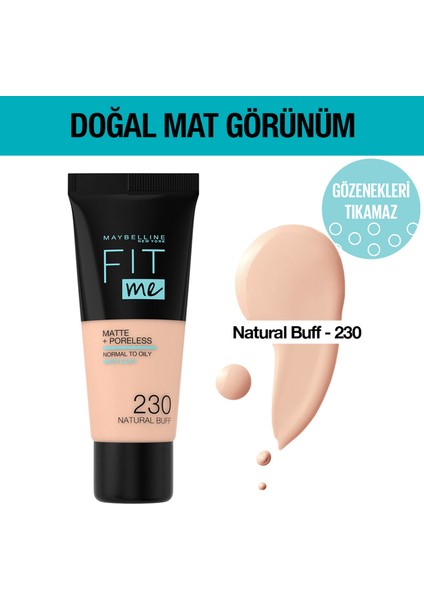 Fit Me Matte+Poreless Fondöten - 230 Natural Buff