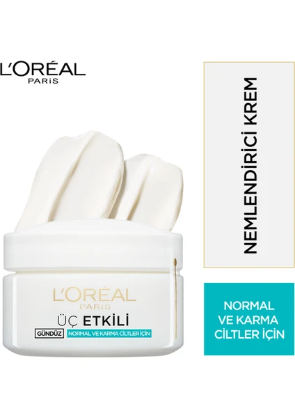 L'Oréal Paris 3 Etkili Günlük Bakım Kremi Normal Ve Karma Ciltler 50ml