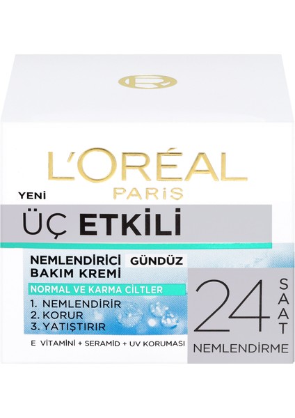 3 Etkili Günlük Bakım Kremi Normal Ve Karma Ciltler 50ml