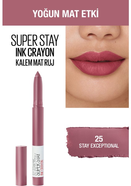 Super Stay Ink Crayon Kalem Mat Ruj - 25 Stay Exceptional