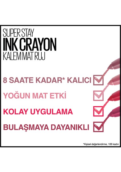 Super Stay Ink Crayon Kalem Mat Ruj - 25 Stay Exceptional