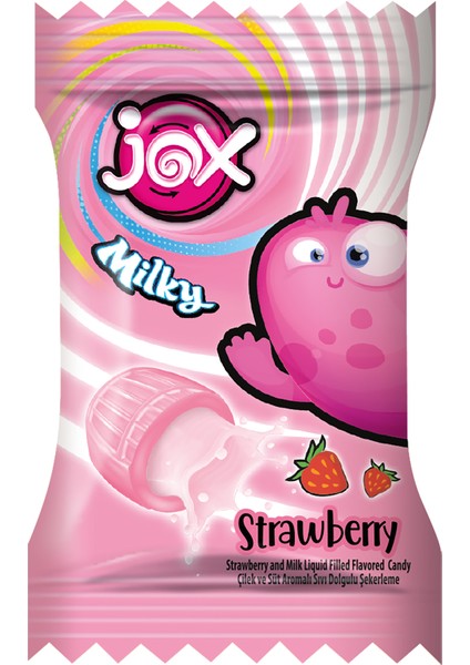 JOX; Milky Süt ve Meyve Aromalı Sıvı Dolgulu Bonbon Şekerleme (5 gr x 200'lü )