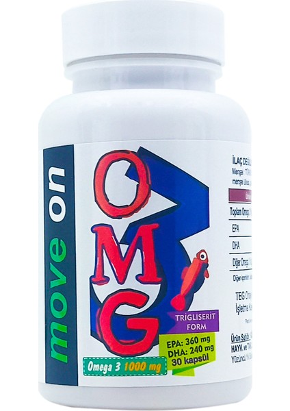 OMEGA 3 1000 mg EPA 360 /DHA 240. Balık Yağı.