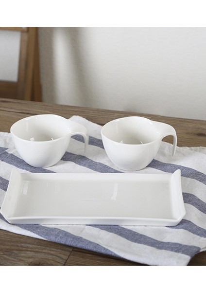 Rosa Beyaz Porselen Sosluk