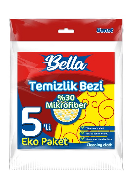 Bella Mikrofiberli Temizlik Bezi 5'li