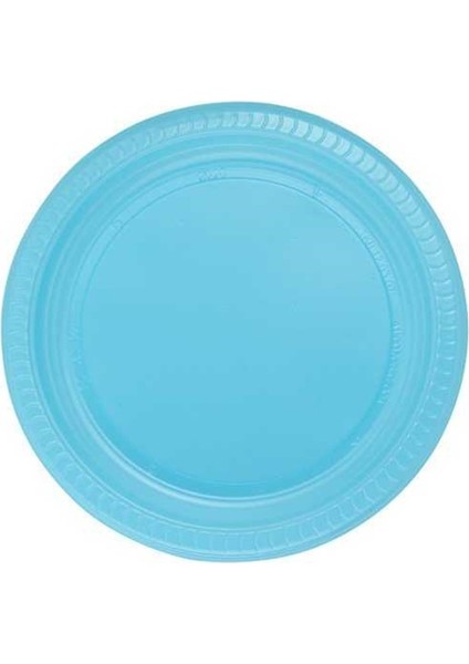 Açık Mavi Plastik Tabak 22 cm 25 Li