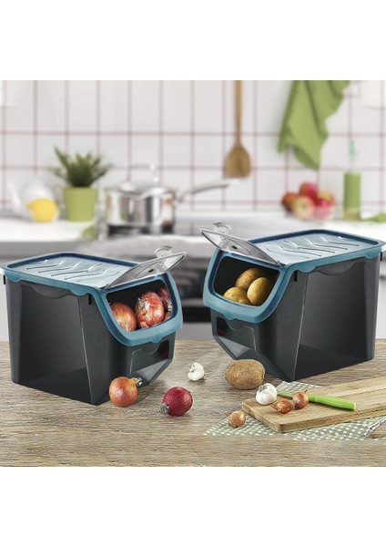 Coral 12 Litre 2li Soğan Patates Saklama Kutusu Mavi