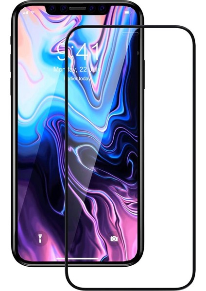 Apple iPhone 12 5d Tam Kaplayan Temperli Cam Ekran Koruyucu Siyah