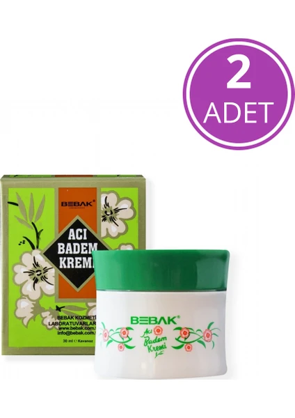 Acı Badem Kremi Kavanoz 2X30 ml