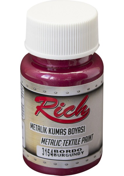 Metalik Kumaş Boyası 50 cc Bordo 3154