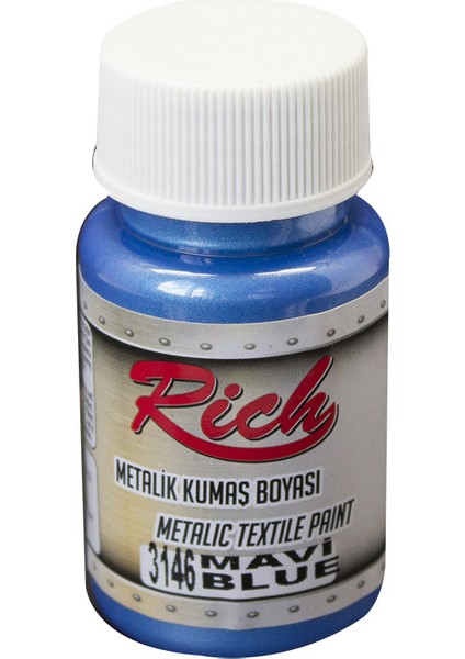 Metalik Kumaş Boyası 50 cc Mavi 3146