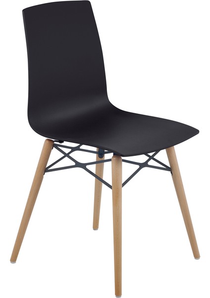 X-Treme Pro Wox Sandalye Siyah Ahşap Kayın Ayaklı
