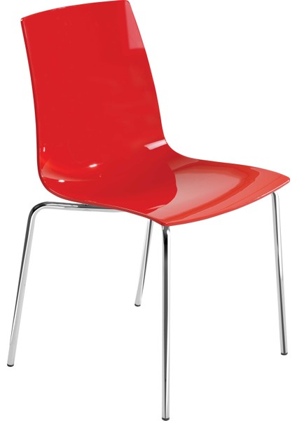 X-Treme Sandalye Solid Kırmızı Krom Ayaklı