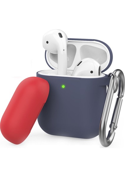 AirPods Kılıf Koruyucu Case Silikon Kemer Klips Yedek Kapak Hediyeli