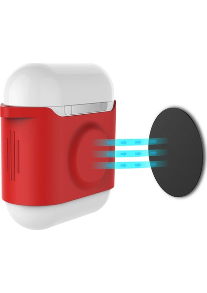 AirPods Kılıf Koruyucu Case Silikon Mat Mıknatıslı Kemer Klips PT09