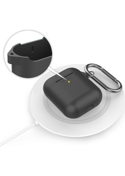AirPods Kılıf Koruyucu Case Silikon Paslanmaz Kemer Klips PT06-F