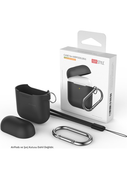 AirPods Kılıf Koruyucu Case Silikon Paslanmaz Kemer Klips PT06-F
