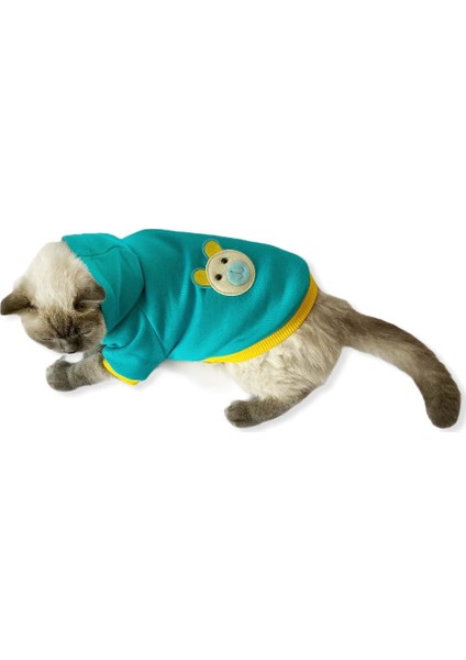 Blue Bear Kapşonlu Sweatshirt Kedi Süeteri Kedi Kıyafeti XXL