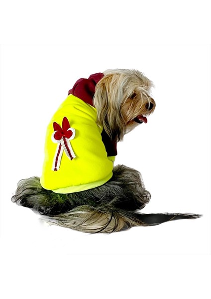 Bunny Bordo Fosfor Kapşonlu Sweat By Kemique Köpek Kazağı XL fırsatları
