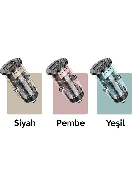 3.4A 17W Hızlı Şarj Şeffaf Mini Dual USB Araç Şarj Başlık AL-33001 fırsatları