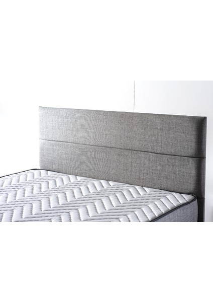 Niron Silver Başlık Tek Kişilik Yatak Başlığı - 120 cm Gri Keten Kumaş Başlık