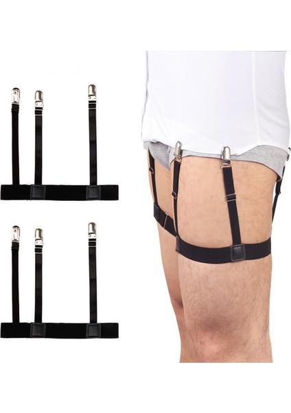 Unisex 2 Adet Metal Klipsli Gömlek Tutucu Askı Jartiyer (1 Çift)