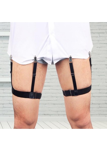 Unisex 2 Adet Metal Klipsli Gömlek Tutucu Askı Jartiyer (1 Çift)