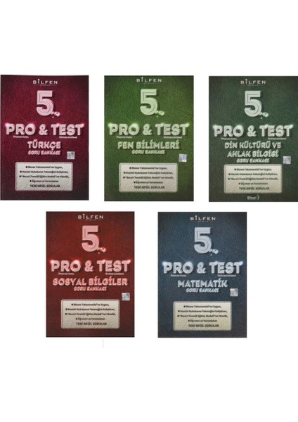 5. Sınıf 5'li Pro&Test Soru Bankası Seti (M-T-F-S-D)