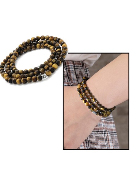 Hem Bileklik - Hem Kolye - Hem Tesbih 99LU Kaplangözü Doğaltaş Takı