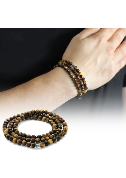 Hem Bileklik - Hem Kolye - Hem Tesbih 99LU Kaplangözü Doğaltaş Aksesuar