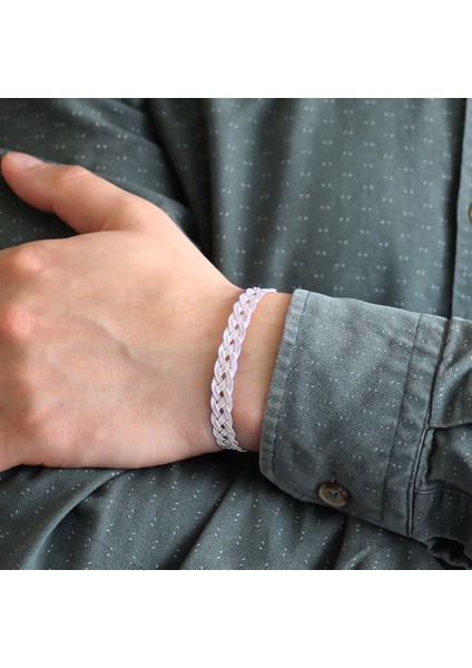 El Işçiliği Gümüş Renk 1000 Ayar Gümüş Kazaz Bileklik fırsatları